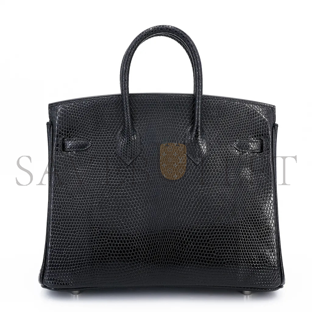 HERMÈS MASTER BIRKIN 35 LIZARD BLACK SILVER BUCKLE H028352CA3R (35*28*18cm)